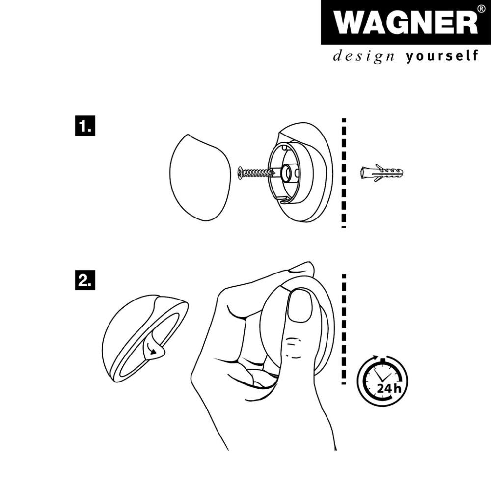 Hurðastoppari á vegg Wagner Ø30x12mm svartur stál