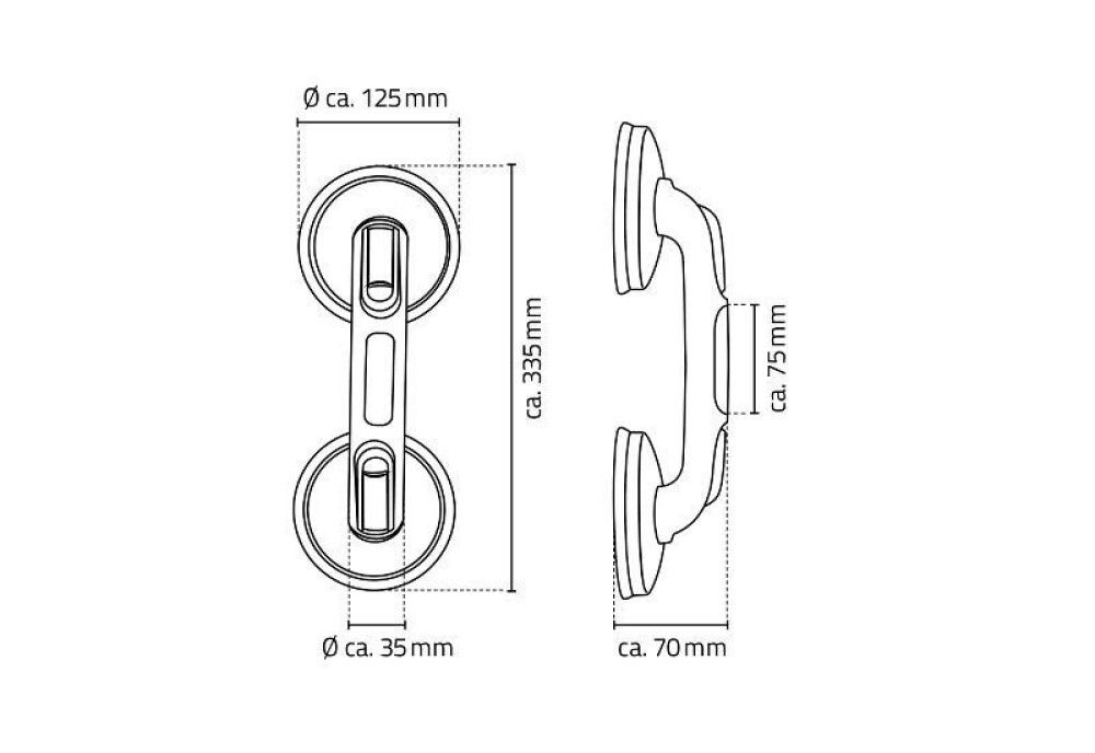 Handfang með sogskálum Assistent 33,5cm Ridder svart
