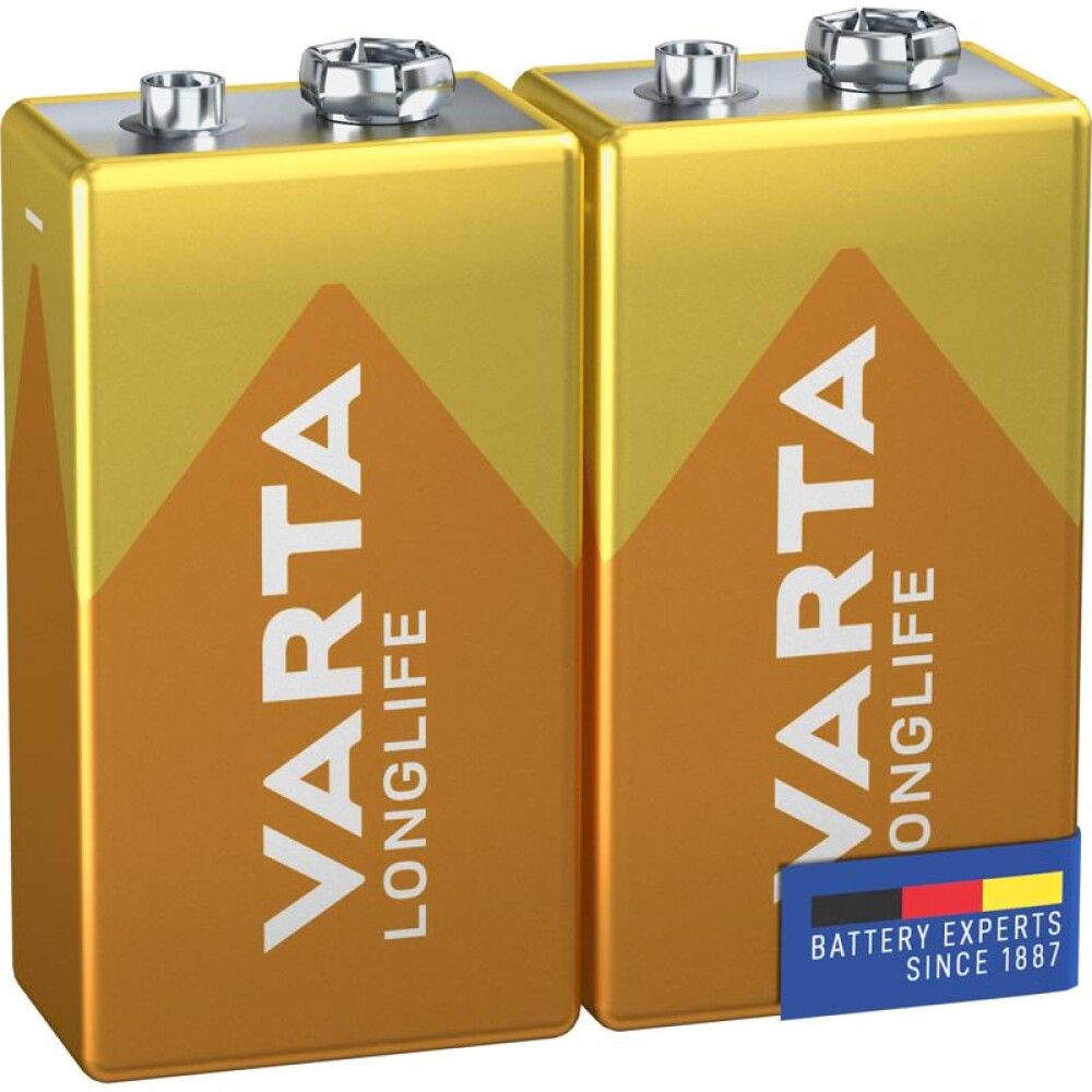 Rafhlöður 9V Varta Longlife Alkaline 2stk