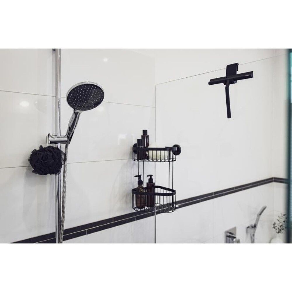 Sturtukarfa veggfest Wenko plus classic matt svört