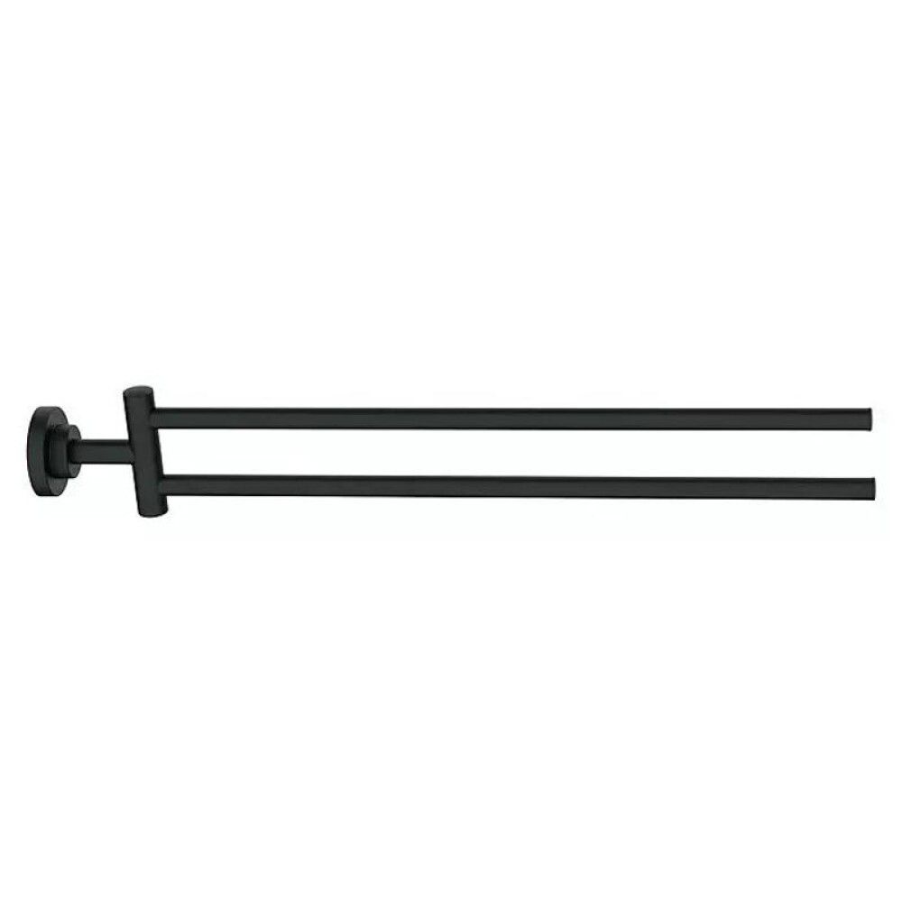 Handklæðaslá tvöföld 46 cm Camargue Lyon matt svört