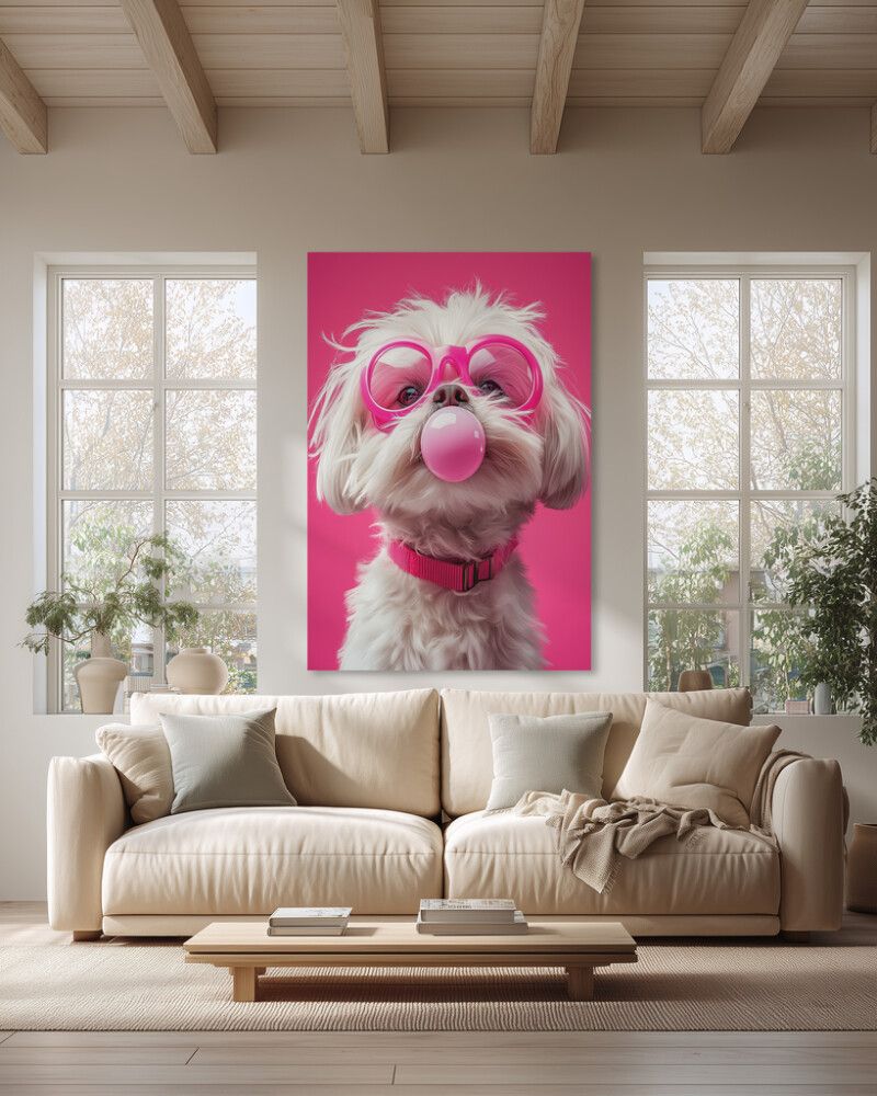 Hljóðvistarmynd hundur bleikur 1220x1800x20 mm InEx