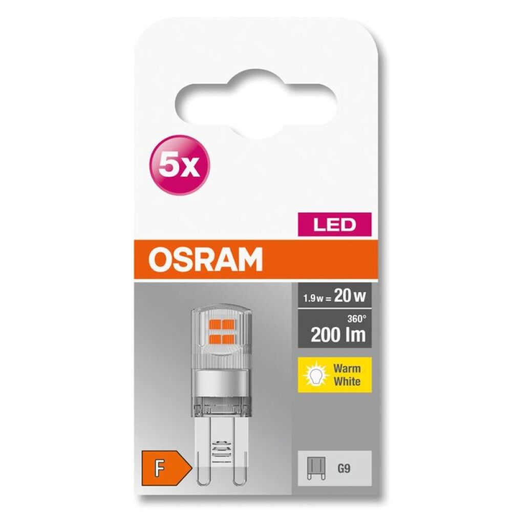 Ljósapera LED G9 2700K 200lm Osram 1,9W Ø1,5 mm