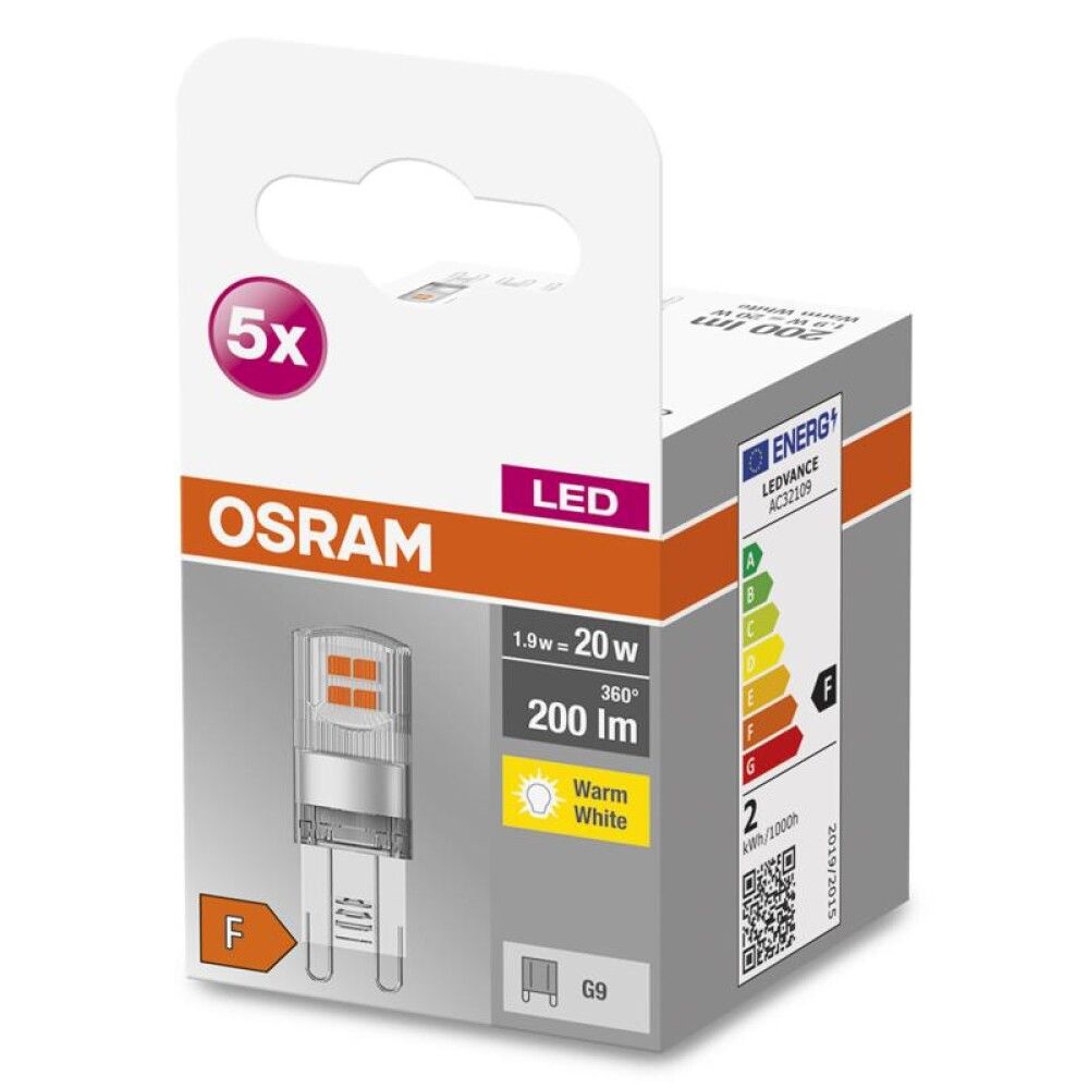 Ljósapera LED G9 2700K 200lm Osram 1,9W Ø1,5 mm