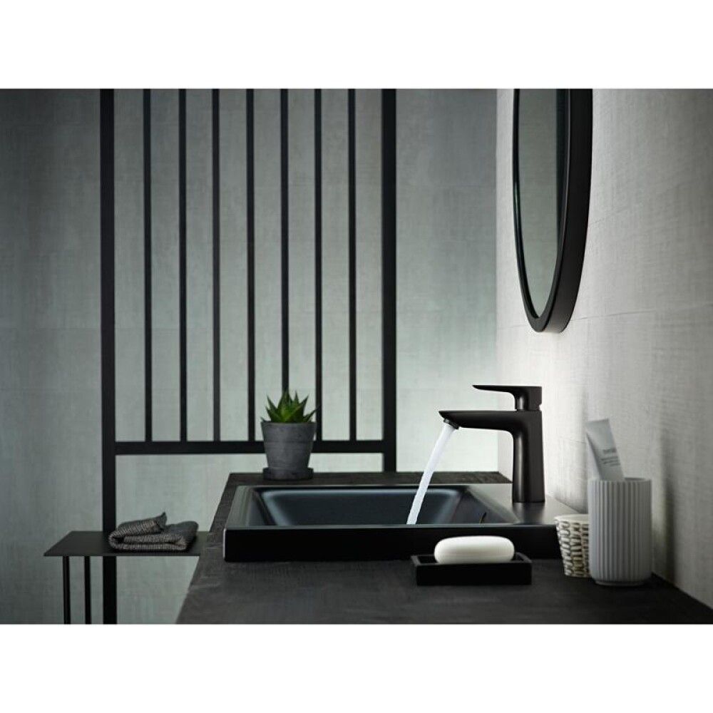 Handlaugartæki Hansgrohe Talis E110 Matt Svart m.botnventil