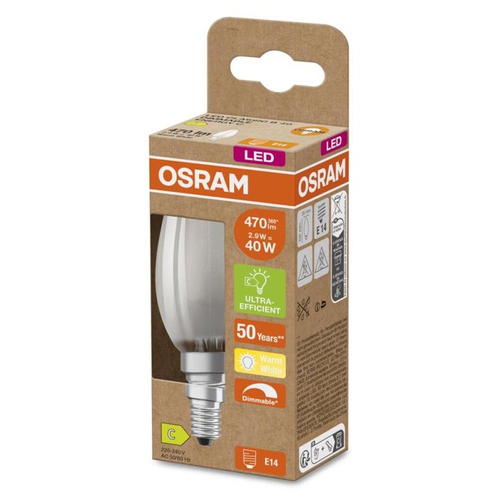Kertapera LED E14 2700K Osram 2,9W Ø35 mm