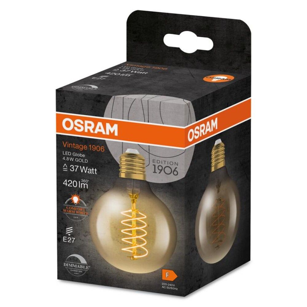 Skrautpera LED E27 2200K Osram 4,8W Ø8 mm