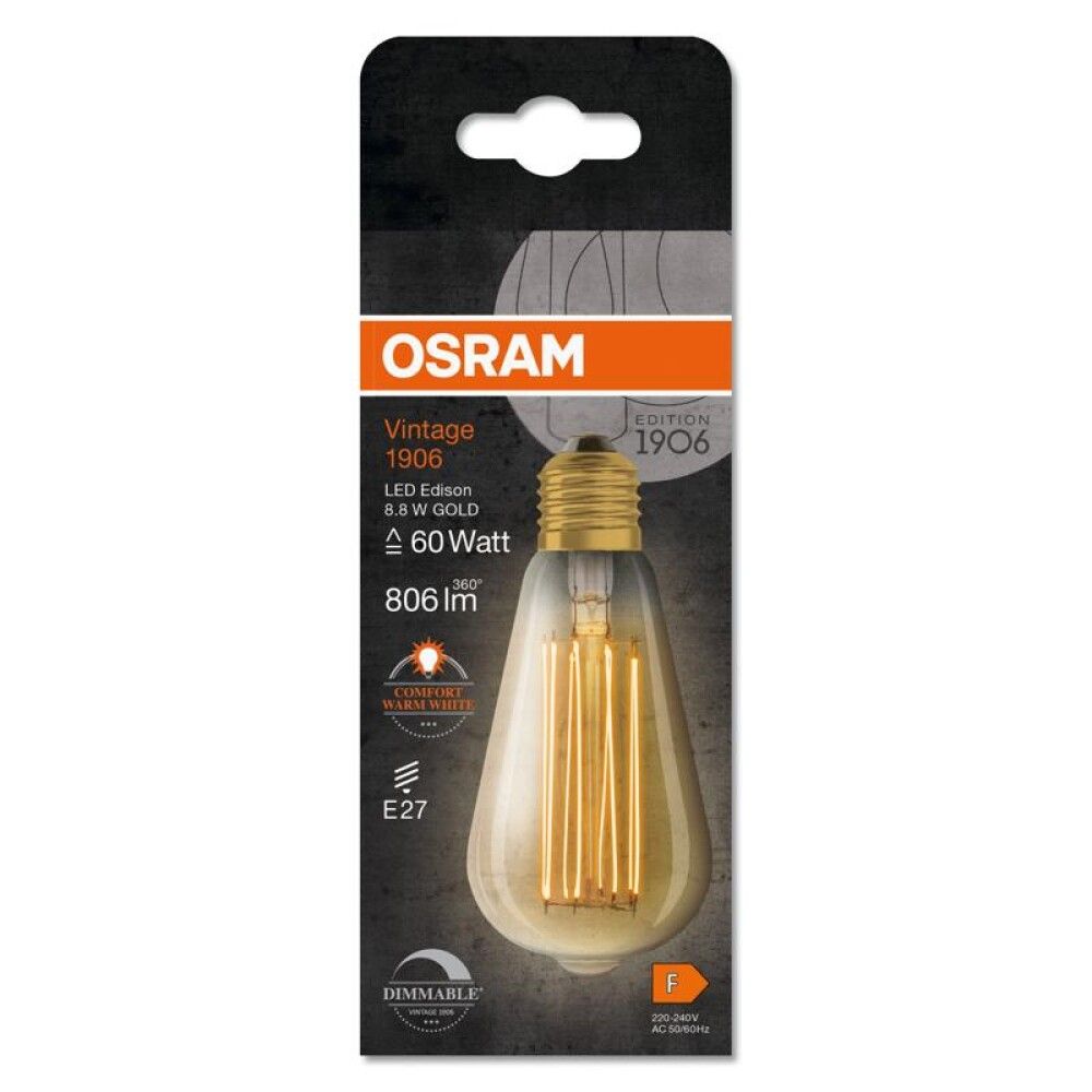Skrautpera LED E27 2200K Osram 8,8W Ø6,4 mm