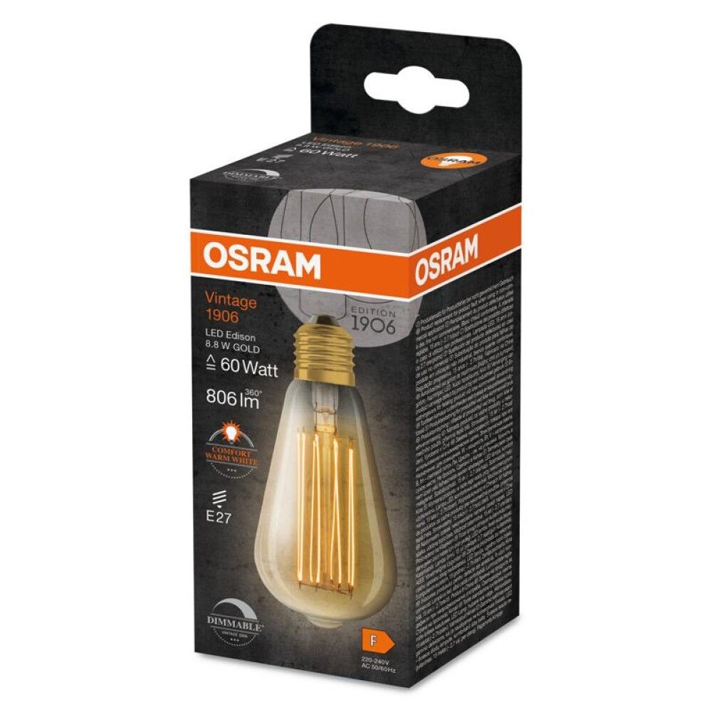 Skrautpera LED E27 2200K Osram 8,8W Ø6,4 mm
