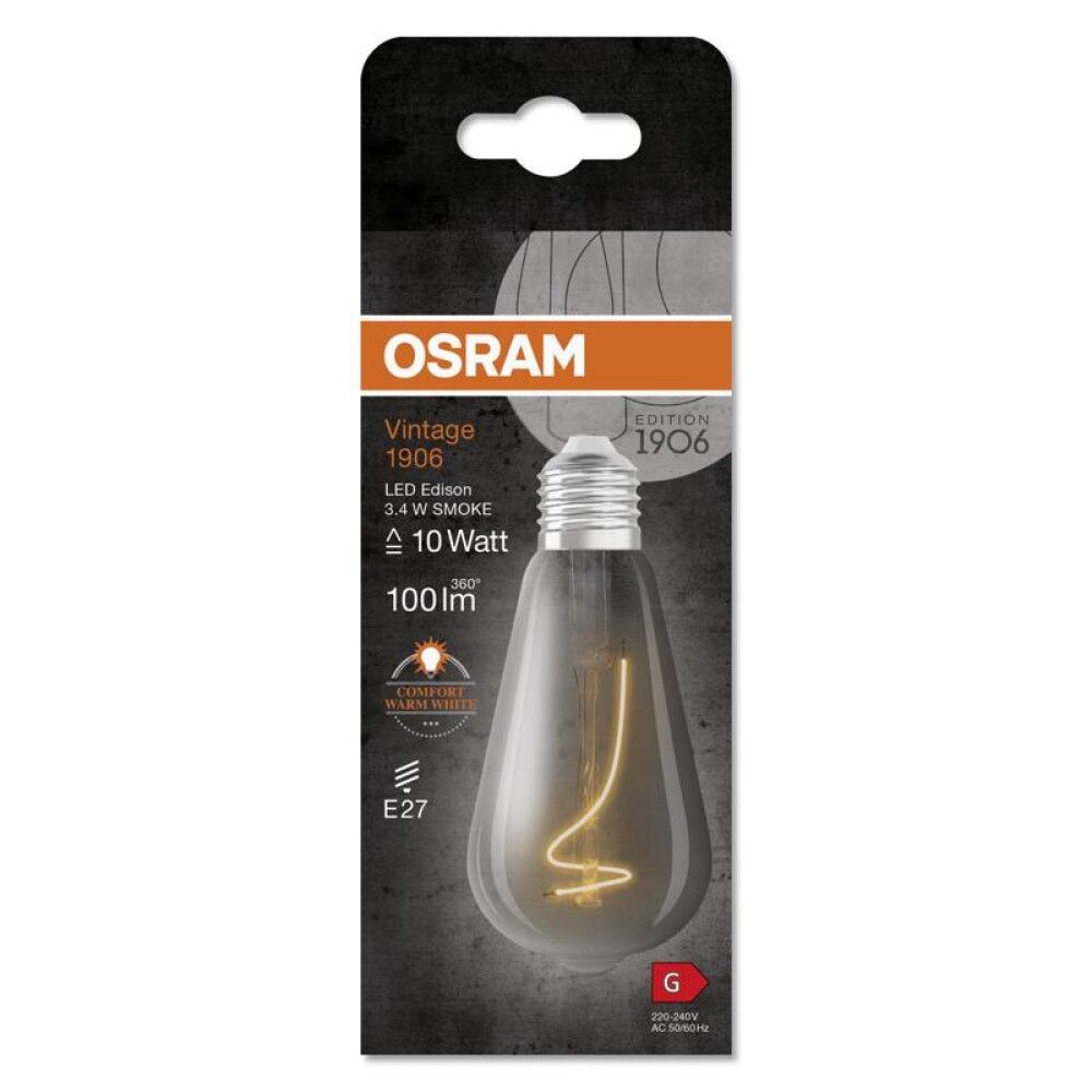 Skrautpera LED E27 1800K Osram 3,4W Ø6,4 mm