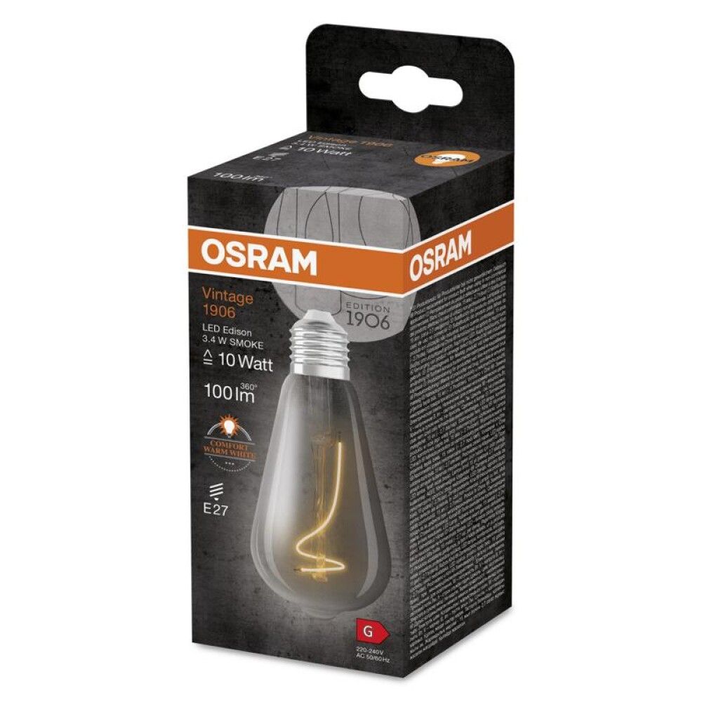 Skrautpera LED E27 1800K Osram 3,4W Ø6,4 mm