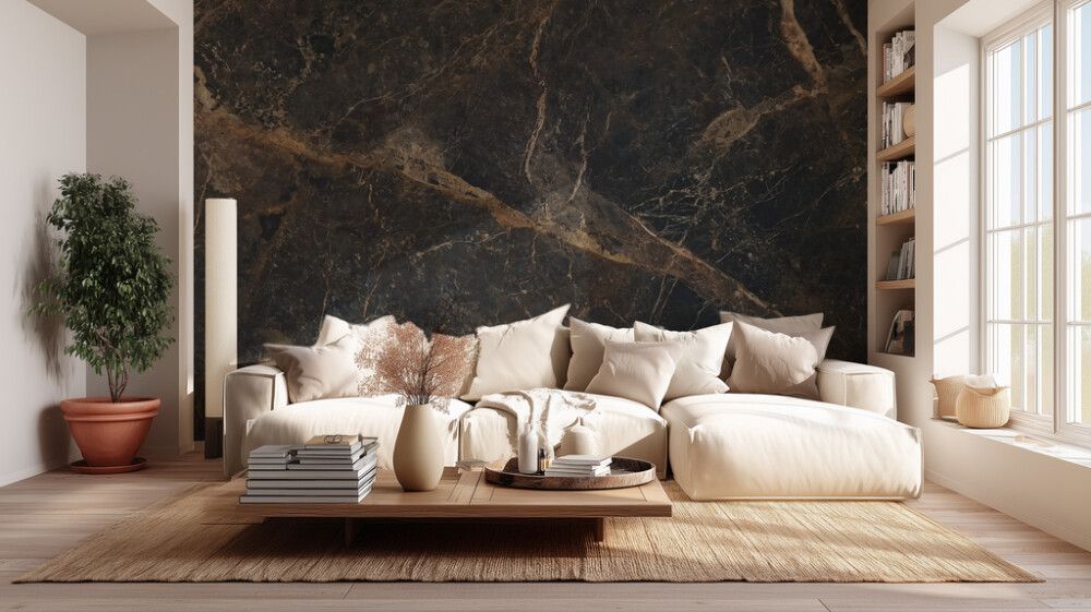 Hljóðvistarmynd marmari dökkur 3600x2420x20 mm InEx