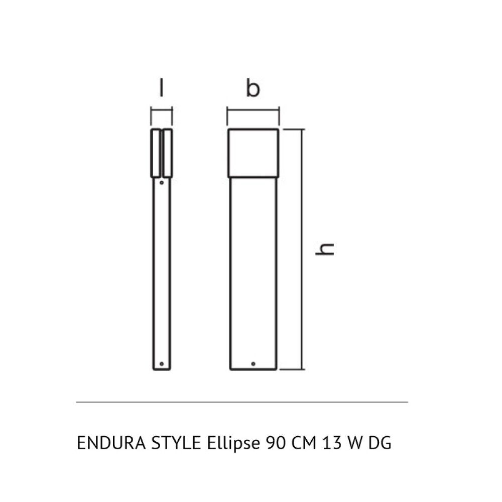 Garðljós LED 13W Endura Style Ellipse 90cm