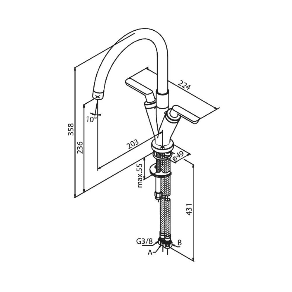 Eldhústæki Damixa Venus krom