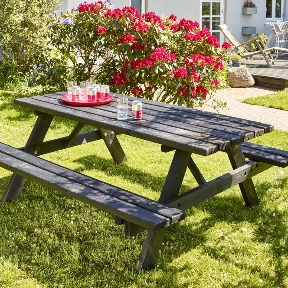 Garðborð og bekkur 177x155x70 cm Hortus