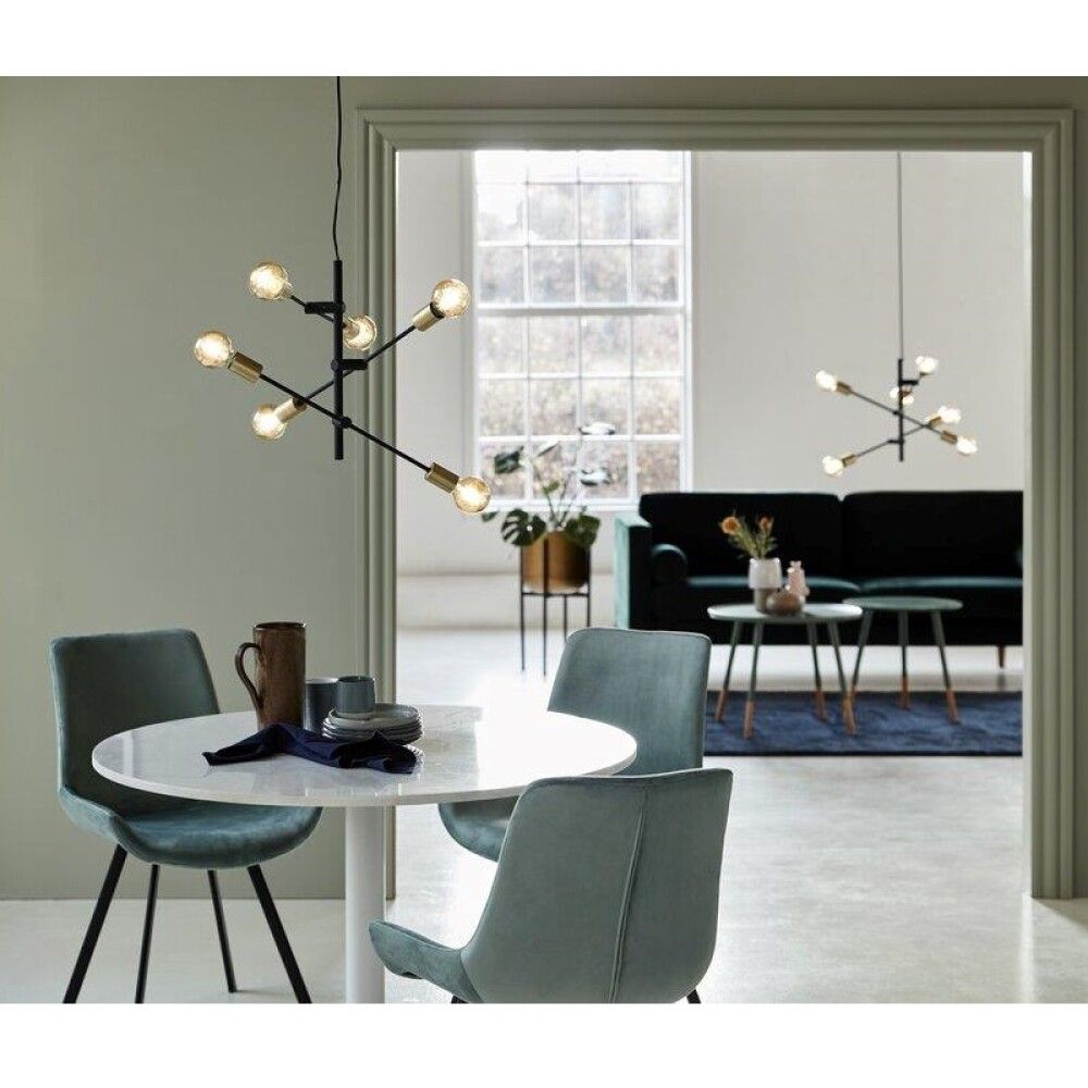 Hangandi ljós E27 Josefine svart 55 cm