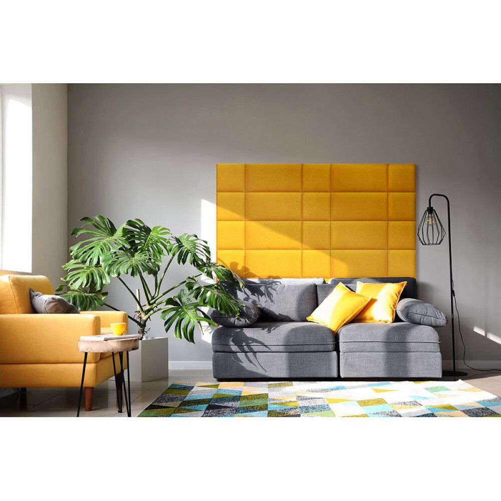 Veggpúði fyrir rúmgafl velvet 41 30x60 leir/gulur