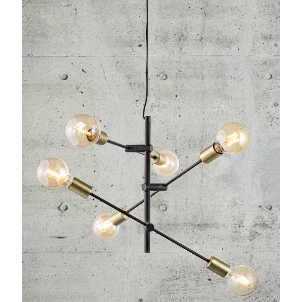 Hangandi ljós E27 Josefine svart 55 cm