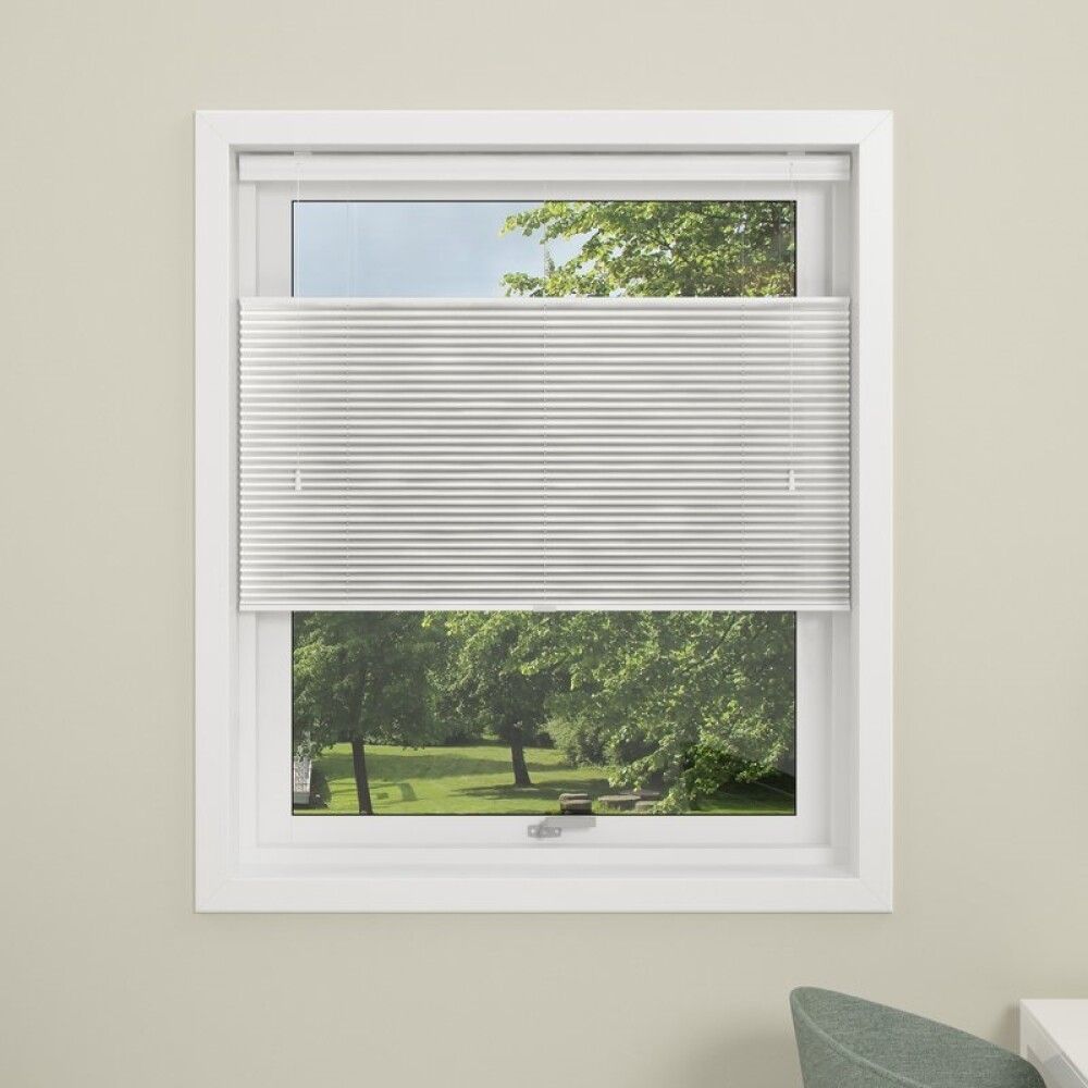 Plíseruð gardína 60x160 cm Debel Touch Split hvít