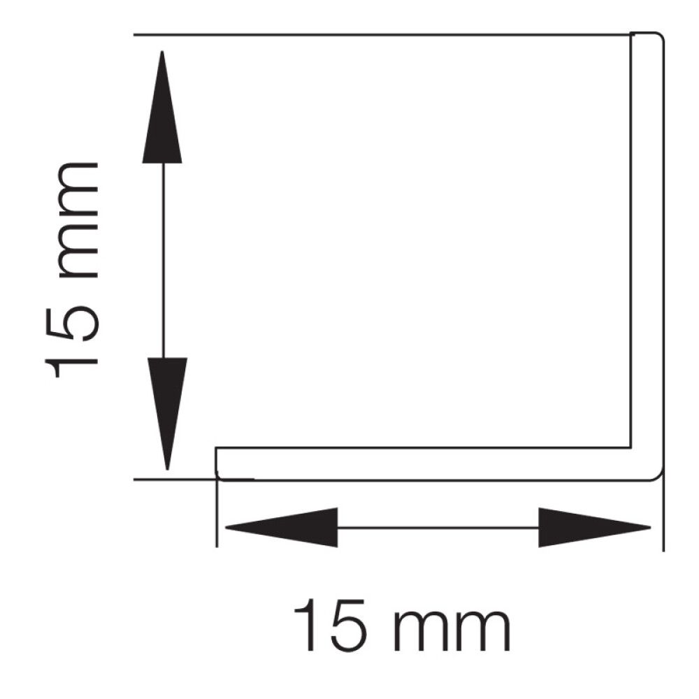 Hornalisti 15x15x2500mm Primo hvítur