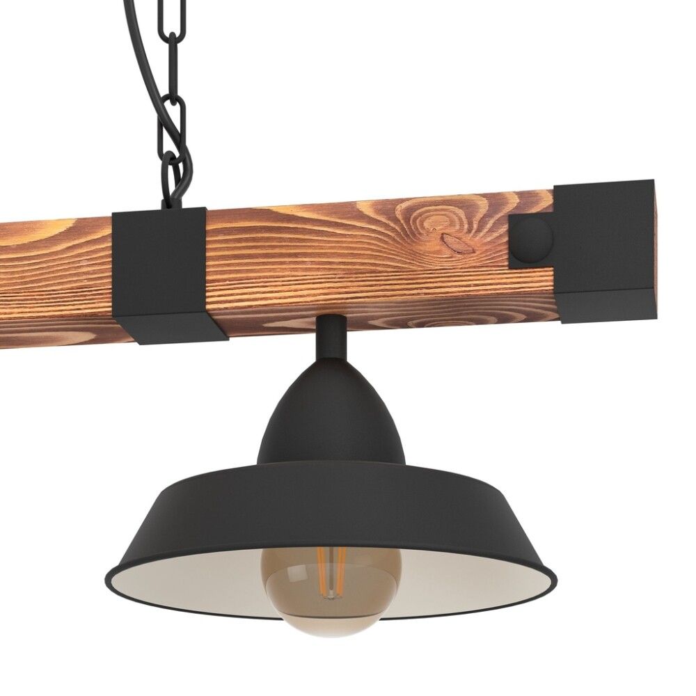Hangandi ljós E27 Pendant Oldbury 86 cm viður/svart