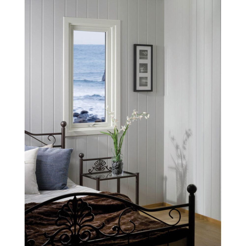 Lofta- og veggþiljur perlu hvítar  2390x620x11mm 2,87 m²