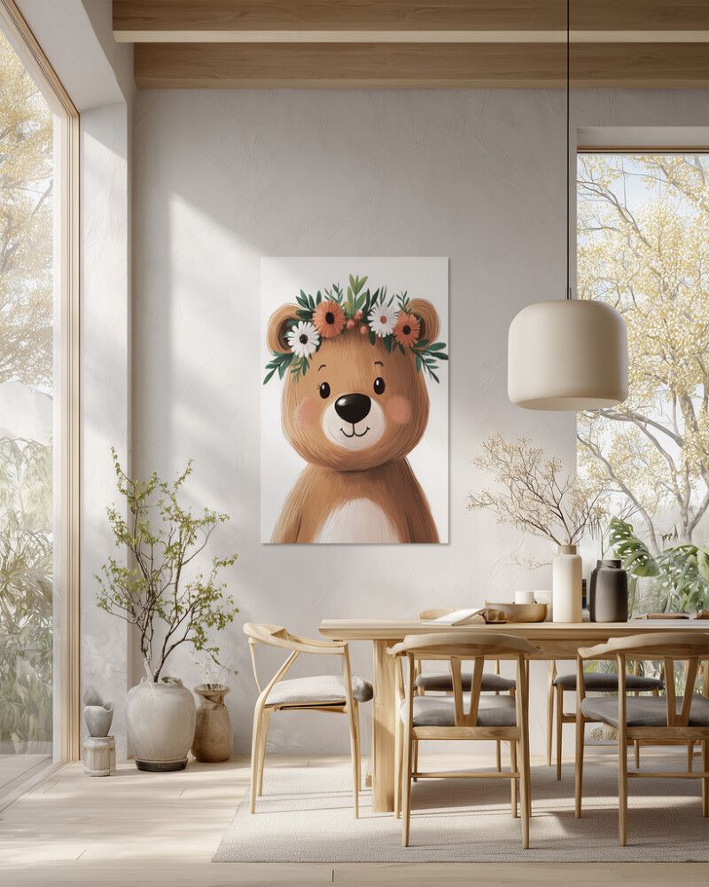 Hljóðvistarmynd björn brúnn 800x1220x20 mm InEx