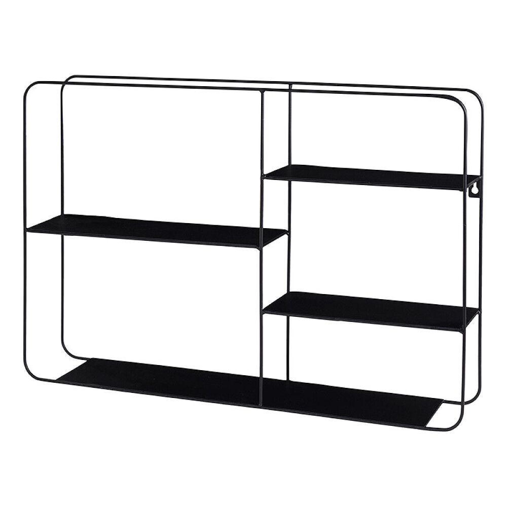 Vegghilla 57x40x10cm svört málmur