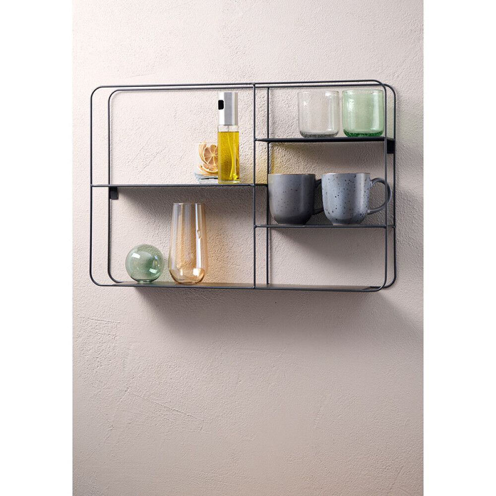 Vegghilla 57x40x10cm svört málmur