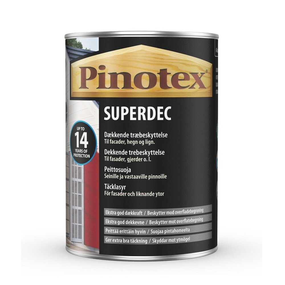 Viðarvörn Superdec base hvítur 1L Pinotex