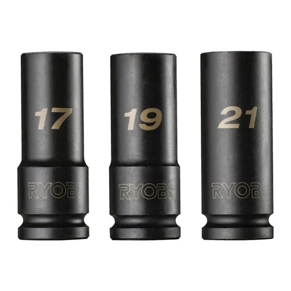 Toppar fyrir hersluvél 17/19/21mm Ryobi RHDIS3PC