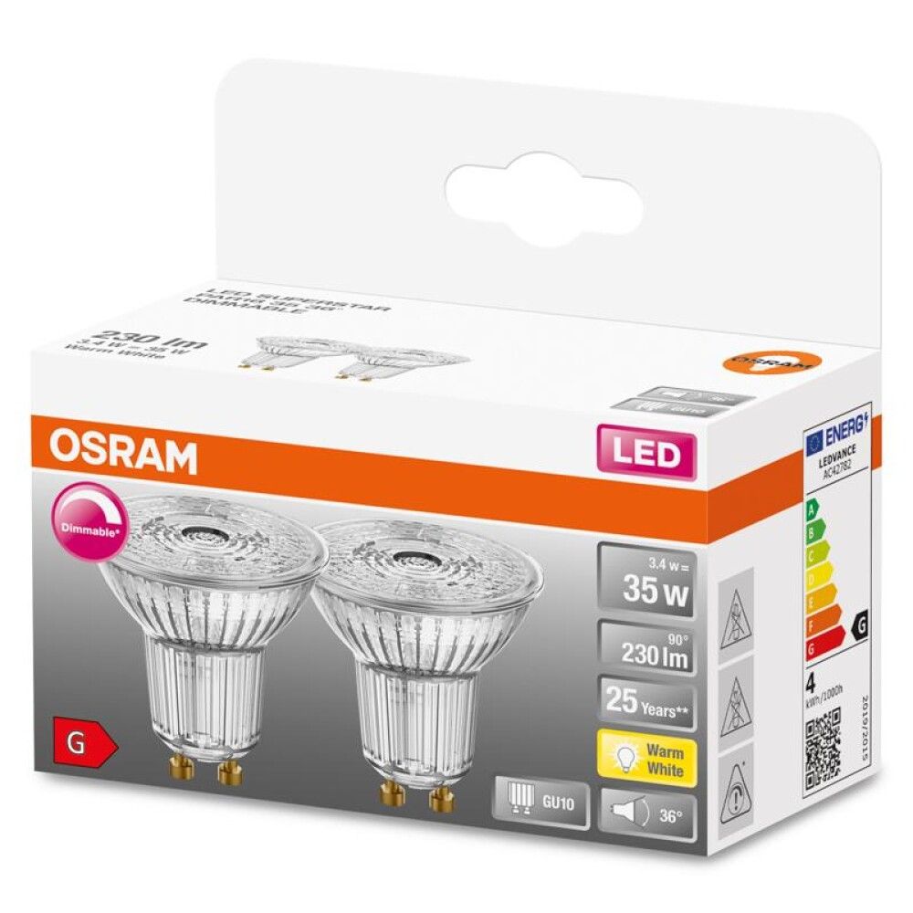 LED Perur Superstar PAR16 3,2W 2stk. Osram