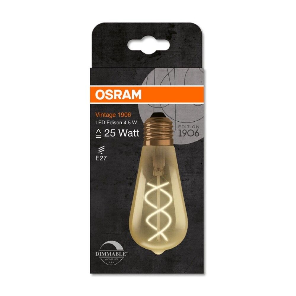Skrautpera LED E27 2000K Osram 4,5W Ø6,4 mm