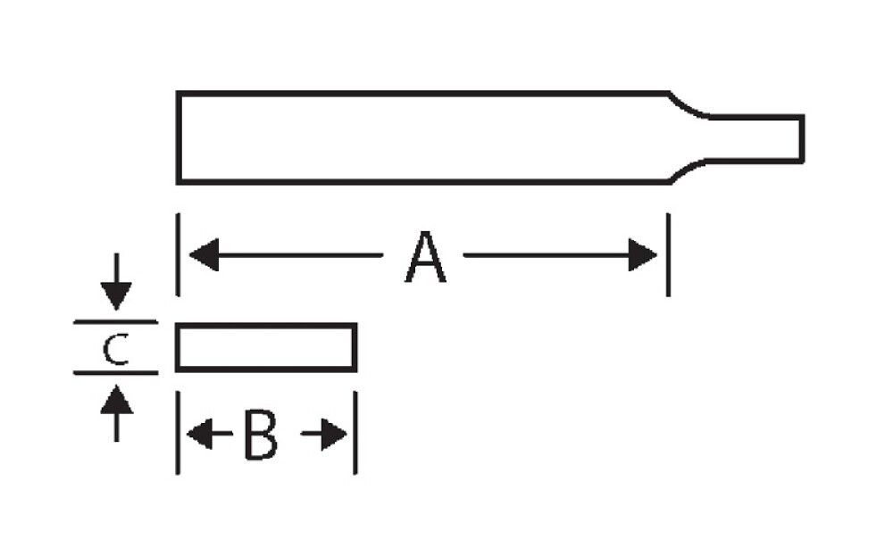 Þjöl flöt ein- og tvískorinn 200 mm Bahco