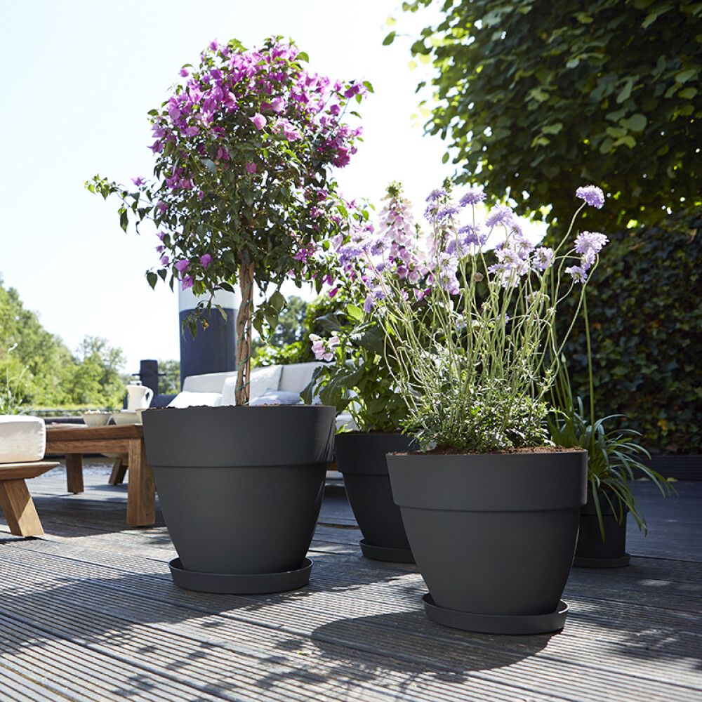 Útiblómapottur Vibia Ø35cm dökkgrár