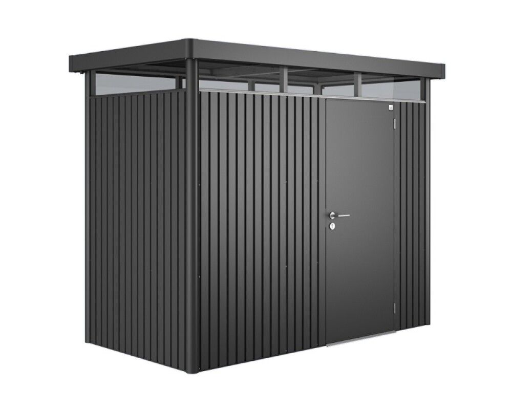 Geymsluskúr 3,33m² Highline H1 dökkgrár einföld hurð