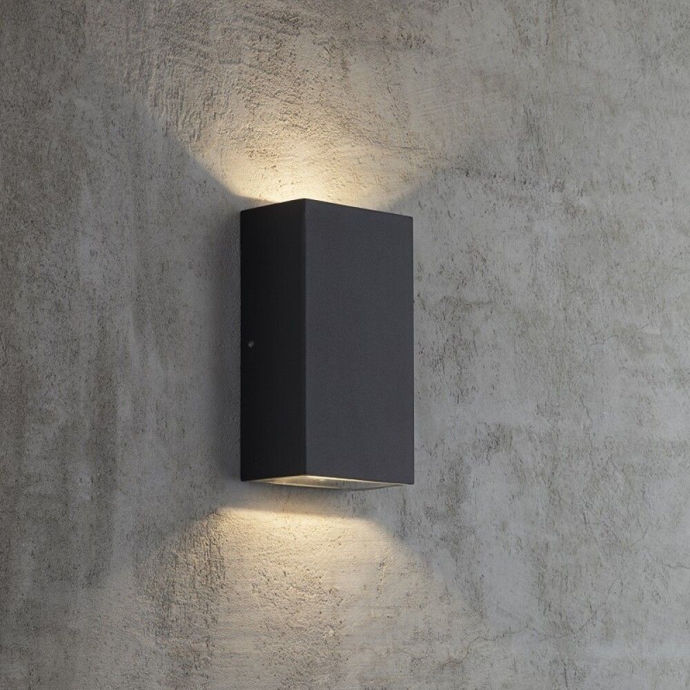 Veggljós LED Rold flatt svart 16x9 cm