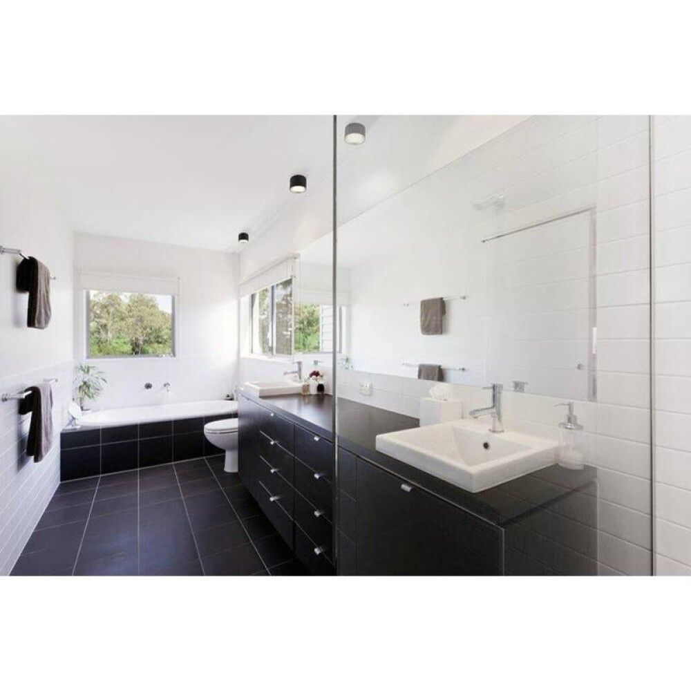 Baðherbergisljós LED Fallon svart Ø10 cm