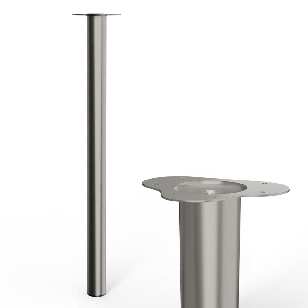 Borðfótur Ø60x900mm burstað stál