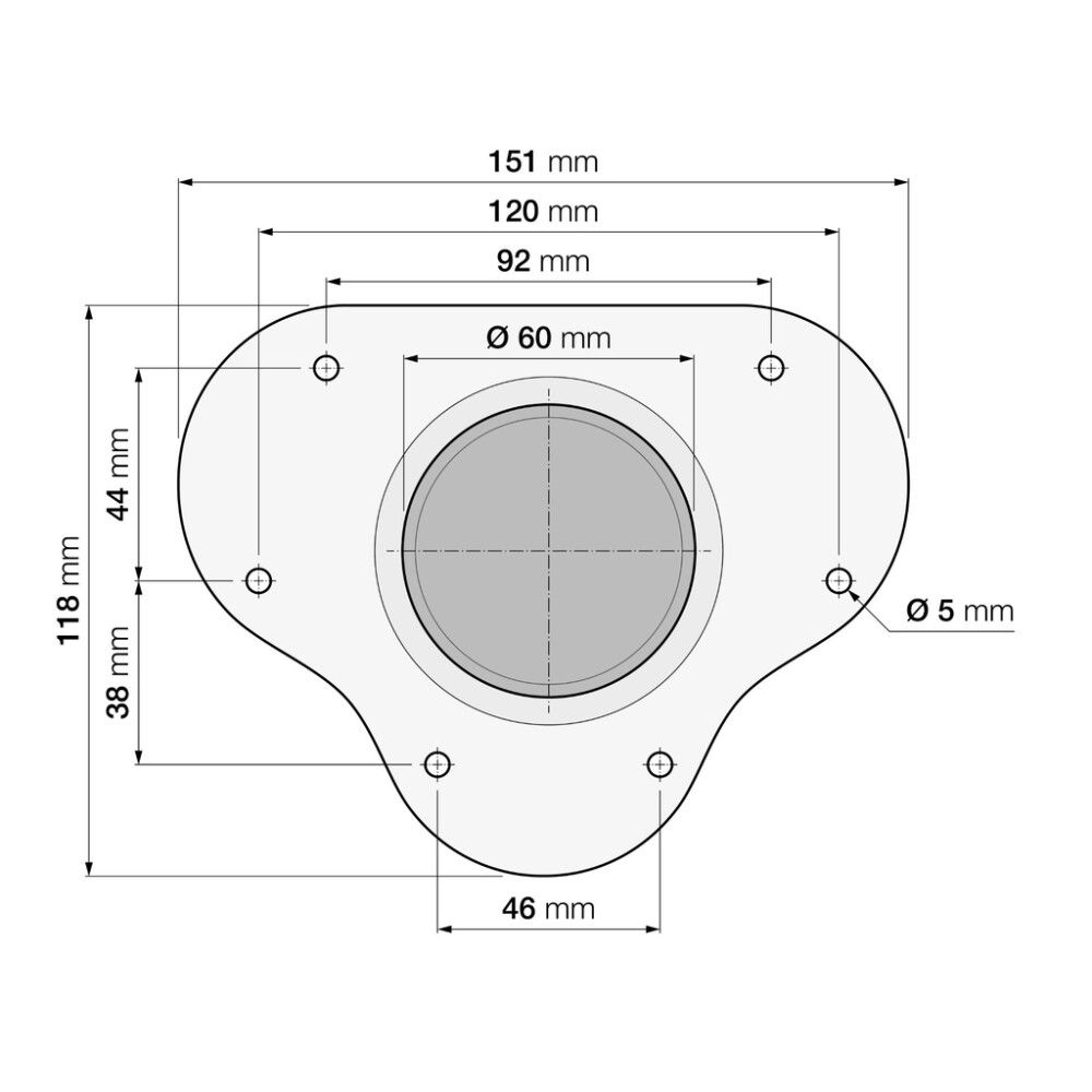 Borðfótur Ø60x200mm svartur  
