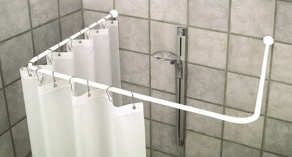 Stöng fyrir sturtuhengi Universal Debel hvít