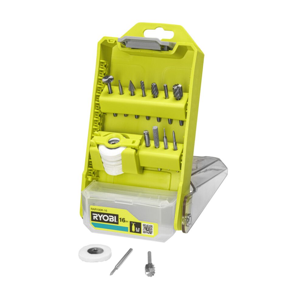 Módelfræsisett skurðar og fræs Ryobi RAR100K-16 16 stk
