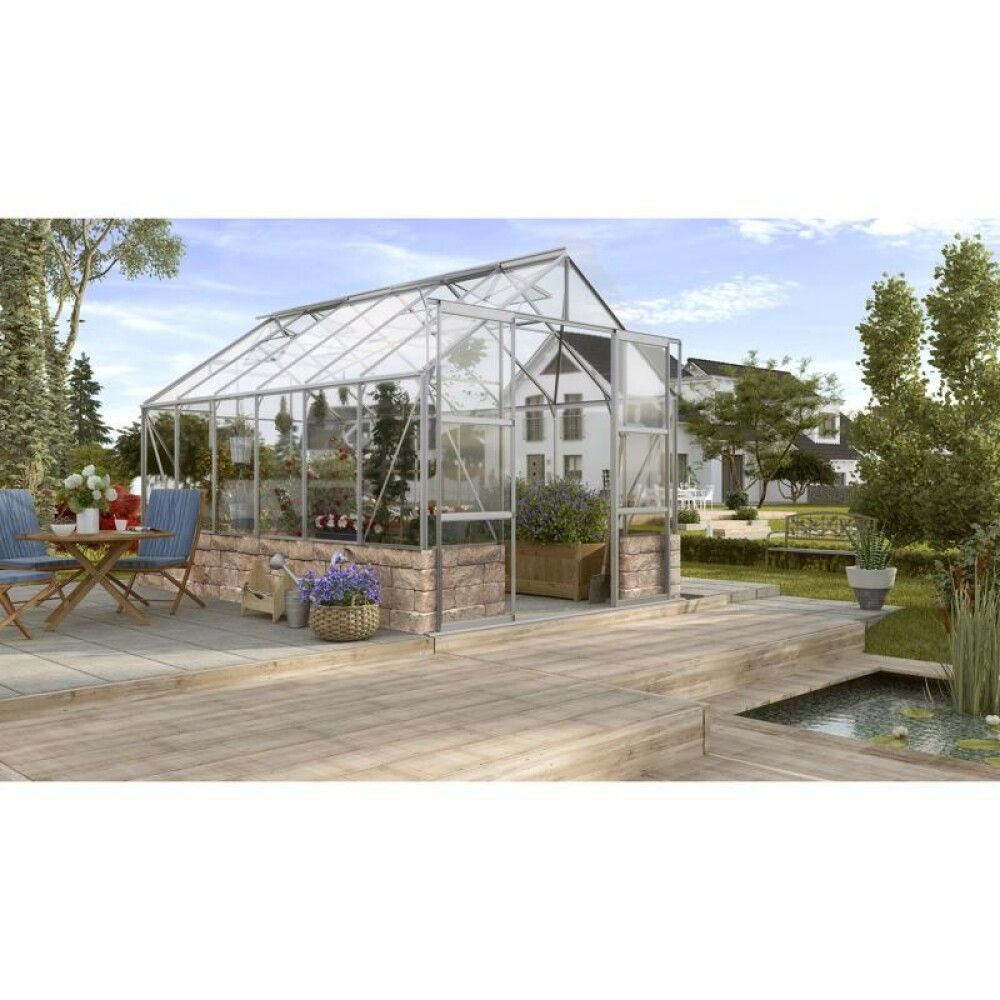 Gróðurhús Cassandra 9,9 m² ál 3 mm hert gler