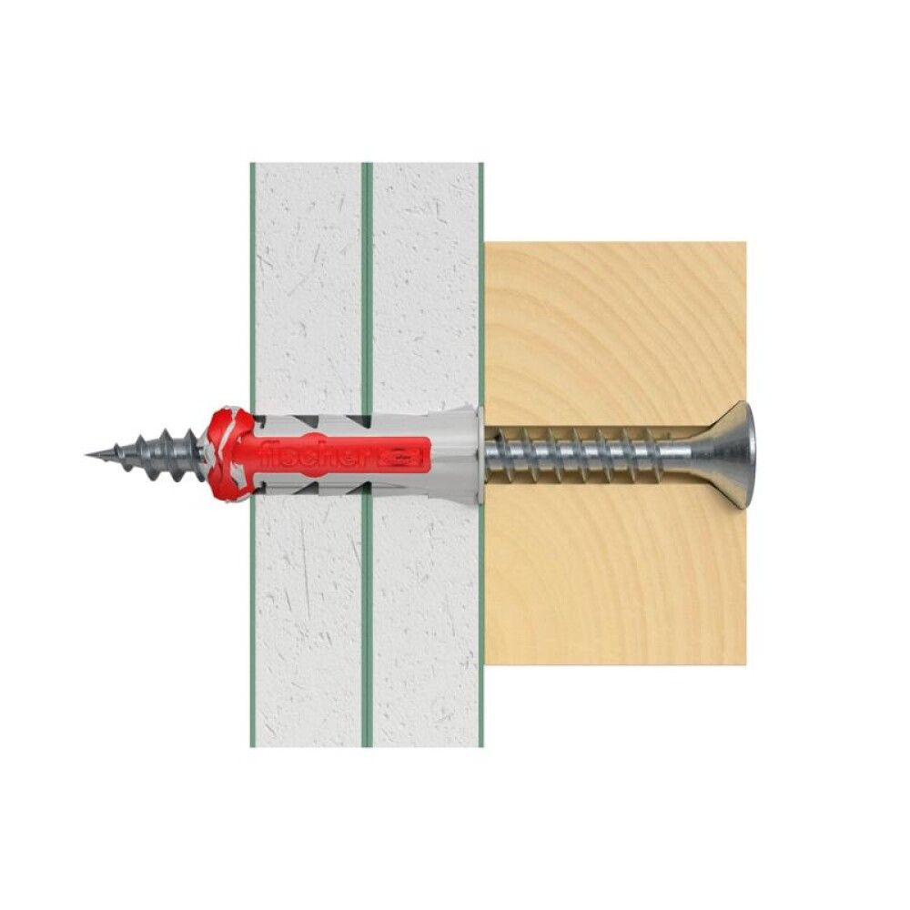 Tappar alhliða Duopower Fischer 6x30mm 12stk með skrúfum