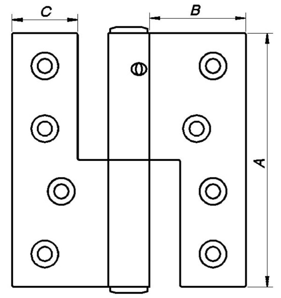 Löm fyrir hurð vinstri 85x32mm PN galv.