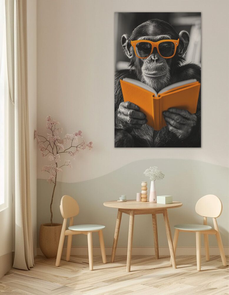 Hljóðvistarmynd api með bók 800x1220x20 mm InEx