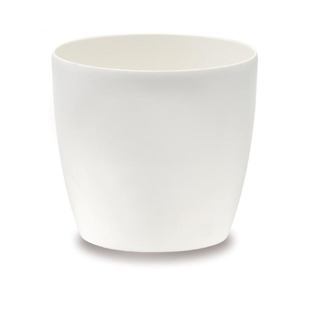 Blómapottur Brussels Diamond Round Ø18cm hvítur