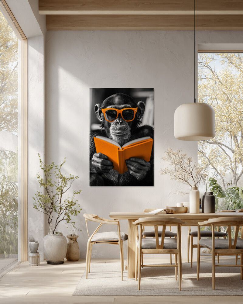 Hljóðvistarmynd api með bók 800x1220x20 mm InEx