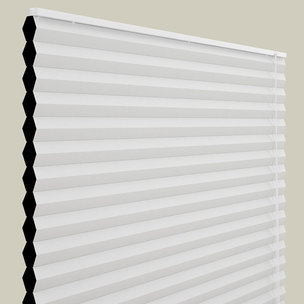 Plíseruð myrkvunargardína 90x210 cm Debel Dubai hvít