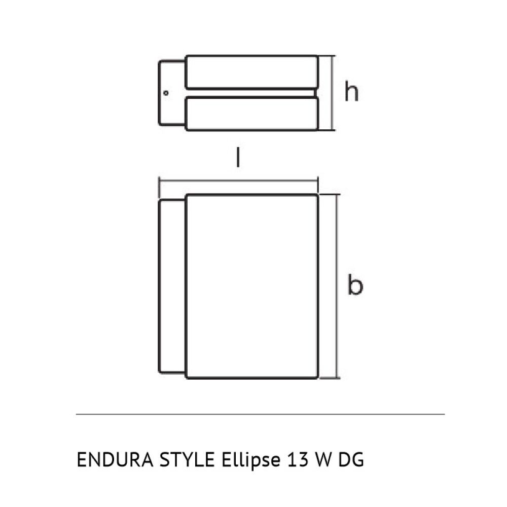 Veggljós LED 13W IP44 Endura Style Ellipse